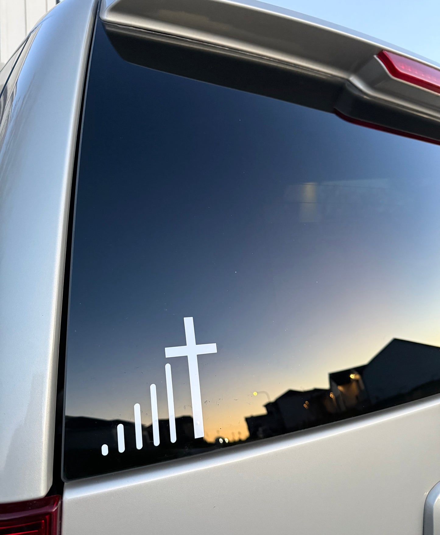 Cross WiFi Car Decal | Faith Over Fear Christian Vinyl Sticker