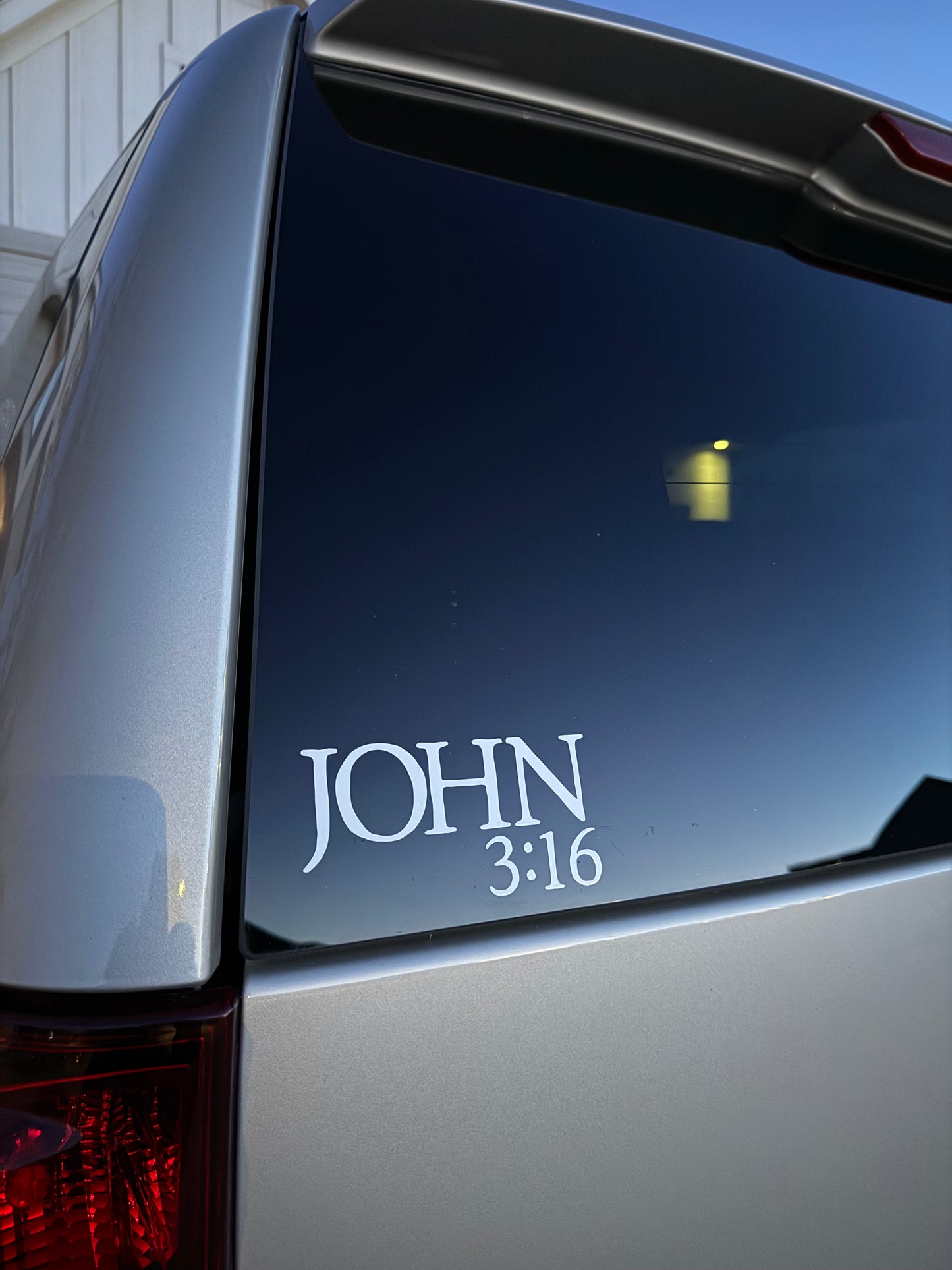 John 3:16 Christian Car Decal | Faith Vinyl Sticker | Bible Verse Vehicle Decal